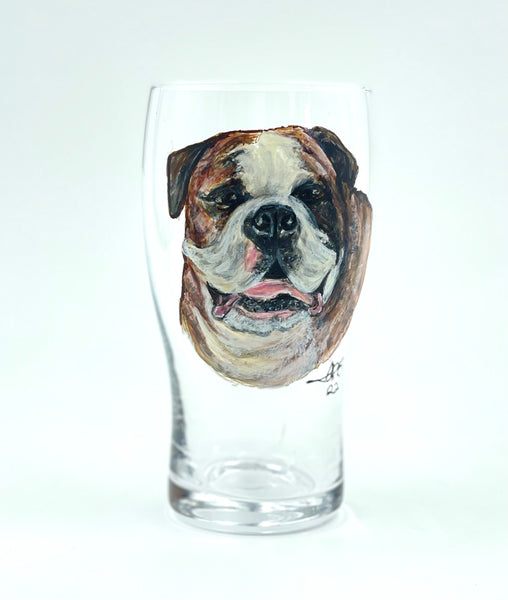 Hand Painted Pet Portrait Beer glass