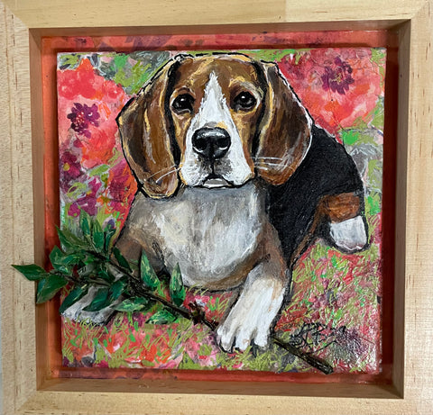 Large Hand Painted Framed Tile