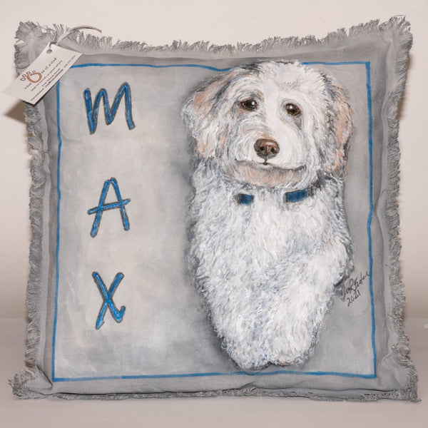 Hand Painted Pet Portrait Pillow