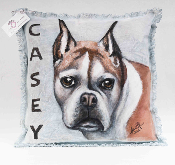 Hand Painted Pet Portrait Pillow