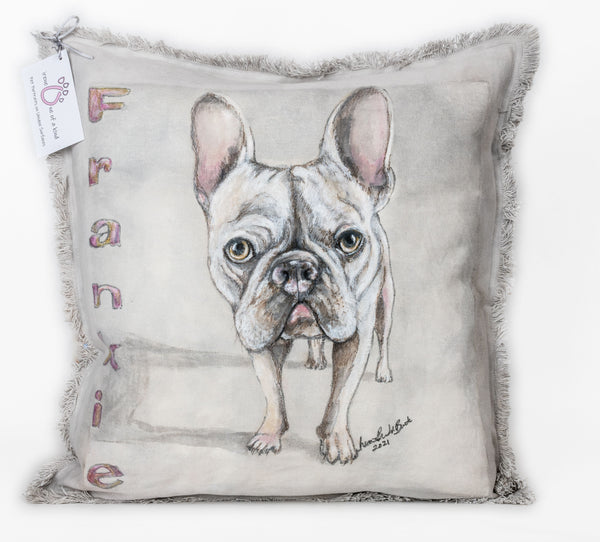 Hand Painted Pet Portrait Pillow