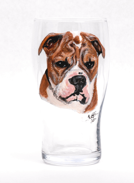 Hand Painted Pet Portrait Beer glass